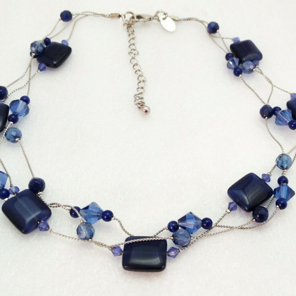 Lia Sophia marked COBALT Necklace Blue 16-19"L $66